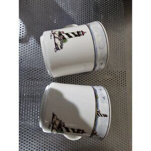 Totally Today Lighthouse Stoneware Mug Cup Coffee Tea Lighthouse Sailboat Set 2